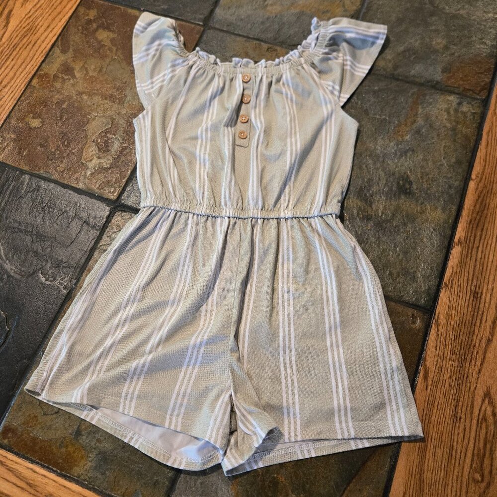 Girls Romper - Sunset - Pale Green - Size 6X